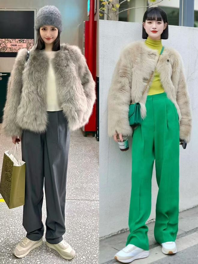 的“皮草+运动鞋”却个个洋气又好看AG真人上海女生是真会穿！满大街(图9)