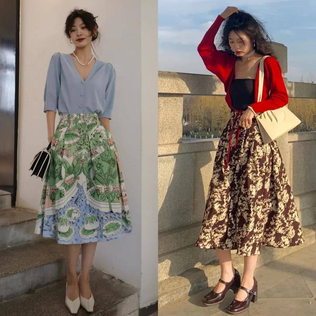 尽量不穿短裙、长裙更优雅得体谁穿谁美AG真人登录入口四五十岁女人假期出门(图1)